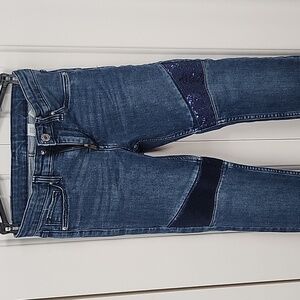 H&M Girls Skinny Fit Denim Jeans with sequin - size 9-10